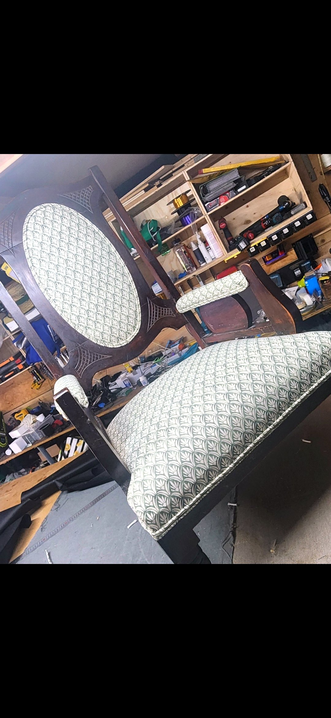 Teal velvet sofa restoration